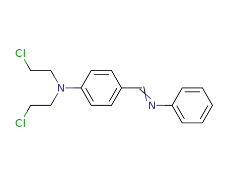 Molecular Structure of 104943-47-7 (Benzenamine, N,N-bis(2-chloroethyl)-4-[(phenylimino)methyl]-)