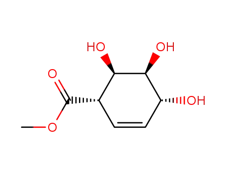 Molecular Structure of 137776-67-1 ((1S,4R,5S,6R)-4,5,6-Trihydroxy-cyclohex-2-enecarboxylic acid methyl ester)