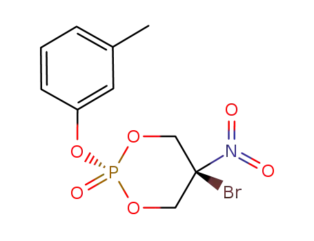 Molecular Structure of 75401-02-4 (5-Bromo-5-nitro-2-m-tolyloxy-[1,3,2]dioxaphosphinane 2-oxide)