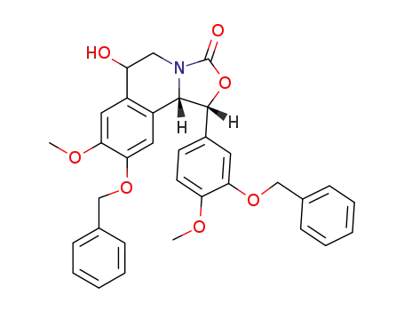 Molecular Structure of 135574-27-5 (3H-Oxazolo[4,3-a]isoquinolin-3-one,  1,5,6,10b-tetrahydro-6-hydroxy-8-methoxy-1-[4-methoxy-3-(phenylmethoxy)phenyl]-9-(phenylmethoxy)-)
