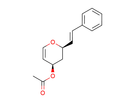 2H-Pyran-4-ol, 3,4-dihydro-2-(2-phenylethenyl)-, acetate, (2R,4R)-