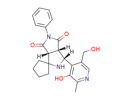 Molecular Structure of 117088-34-3 (4'-(3-hydroxy-5-hydroxymethyl-2-methylpyridin-4-yl)-6',8'-dioxo-7'-phenylspiro(cyclopentane-1,2'-<3',7'>diazabicyclo<3.3.0>octane))