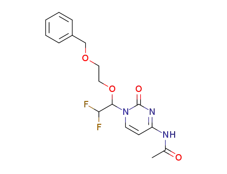 Molecular Structure of 136884-09-8 (N<sub>4</sub>-ACETYL-1-[2,2-DIFLUORO-1-[2-(BENZYLOXY)ETHOXY]ETHYL]CYTOSINE)