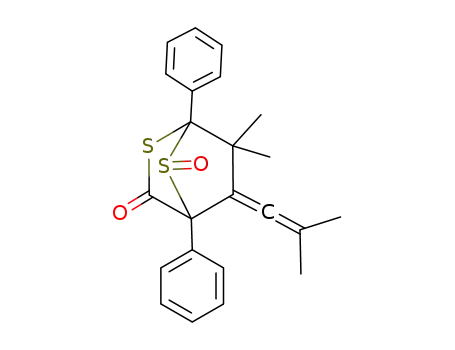 Molecular Structure of 100094-97-1 (6,6-Dimethyl-5-(2-methyl-1-propenyliden)-3-oxo-1,4-diphenyl-2,7-dithiabicyclo<2.2.1>heptan-7-oxid)