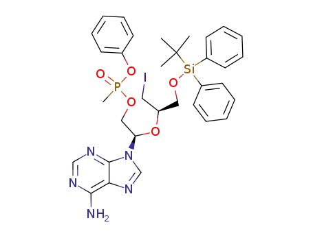 5'-O-t-butyldiphenylsilyl-3'-deoxy-3'-iodo-2',3'-secoadenosine 2'-(phenyl methylphosphonate)