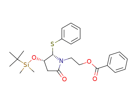 (2S,3S)-1-(2-benzoyloxyethyl)-3-t-butyldimethylsilyloxy-2-phenylthiopyrrolidin-5-one