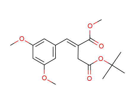 Molecular Structure of 115046-50-9 (2-[1-(3,5-Dimethoxy-phenyl)-meth-(E)-ylidene]-succinic acid 4-tert-butyl ester 1-methyl ester)