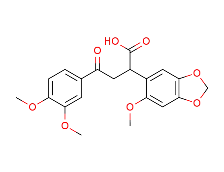 Molecular Structure of 88775-65-9 (1,3-Benzodioxole-5-acetic acid,
a-[2-(3,4-dimethoxyphenyl)-2-oxoethyl]-6-methoxy-)