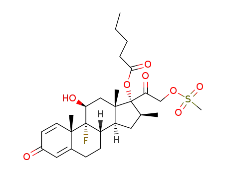 Pentanoic acid (8S,9R,10S,11S,13S,14S,16S,17R)-9-fluoro-11-hydroxy-17-(2-methanesulfonyloxy-acetyl)-10,13,16-trimethyl-3-oxo-6,7,8,9,10,11,12,13,14,15,16,17-dodecahydro-3H-cyclopenta[a]phenanthren-17-yl ester