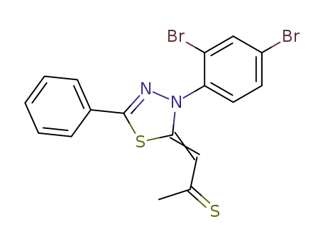 3-(2,4-dibromophenyl)-2,3-dihydro-5-phenyl-2-thioacetylmethylene-1,3,4-thiadiazole