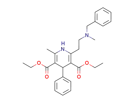Molecular Structure of 79209-08-8 (diethyl 2(2-benzylmethylaminoethyl)-6-methyl-4-phenyl-1,4-dihydropyridine-3,5-dicarboxylate)