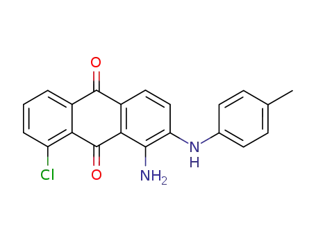 Molecular Structure of 88653-24-1 (9,10-Anthracenedione, 1-amino-8-chloro-2-[(4-methylphenyl)amino]-)