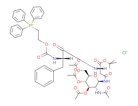 N-<2-(Triphenylphosphonio)ethoxycarbonyl>phenylalanyl-N<sup>4</sup>-(2-acetamido-3,4,6-tri-O-acetyl-2-desoxy-β-D-glucopyranosyl)-asparagin-tert-butylester-chlorid