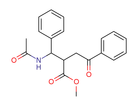 Molecular Structure of 90421-33-3 (2-(Acetylamino-phenyl-methyl)-4-oxo-4-phenyl-butyric acid methyl ester)