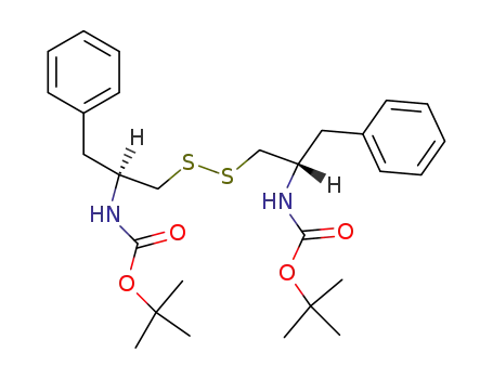 Molecular Structure of 1048974-28-2 (11-Oxa-5,6-dithia-2,9-diazatridecanoic acid, 12,12-dimethyl-10-oxo-3,8-bis(phenylmethyl)-, 1,1-dimethylethyl ester, (3S,8S)-)