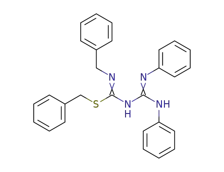 Molecular Structure of 89011-27-8 (Carbamimidothioic acid, [bis(phenylamino)methylene](phenylmethyl)-,phenylmethyl ester)