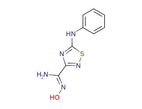 Molecular Structure of 141540-09-2 (1,2,4-Thiadiazole-3-carboximidamide, N-hydroxy-5-(phenylamino)-)