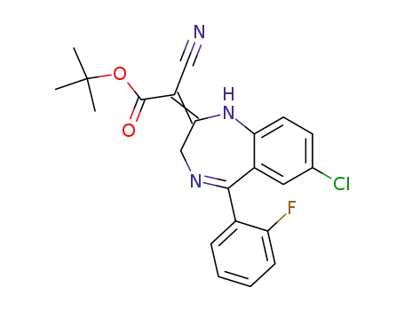 7-chloro-5-(2-fluorophenyl)-2,3-dihydro-1H-1,4-benzodiazepin-2-ylidenecyanoacetic acid t-butyl ester