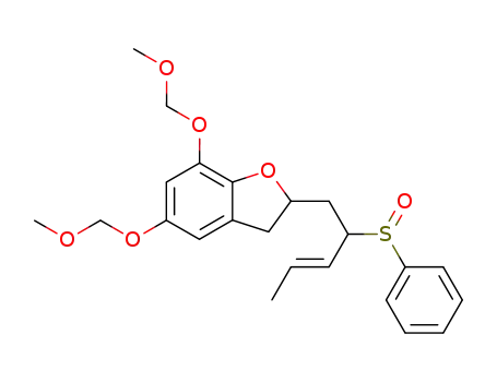 Molecular Structure of 138223-99-1 (Benzofuran,
2,3-dihydro-5,7-bis(methoxymethoxy)-2-[2-(phenylsulfinyl)-3-pentenyl]-)
