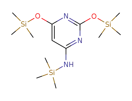 Molecular Structure of 138895-26-8 (4-Pyrimidinamine, N-(trimethylsilyl)-2,6-bis[(trimethylsilyl)oxy]-)