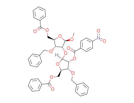 methyl 5-O-benzoyl-2-O-<5-O-benzoyl-3-O-benzyl-2-O-(p-nitrobenzoyl)-β-D-ribofuranosyl>-3-O-benzyl-β-D-ribofuranoside