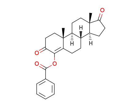 Molecular Structure of 76942-05-7 (Benzoic acid (8R,9S,10R,13S,14S)-10,13-dimethyl-3,17-dioxo-2,3,6,7,8,9,10,11,12,13,14,15,16,17-tetradecahydro-1H-cyclopenta[a]phenanthren-4-yl ester)