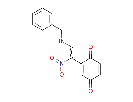 Molecular Structure of 134387-69-2 (2-{2-(benzylamino)-1-nitrovinyl}benzo-1,4-quinone)