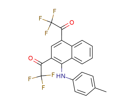 Molecular Structure of 133031-44-4 (2,2,2-Trifluoro-1-[1-p-tolylamino-4-(2,2,2-trifluoro-acetyl)-naphthalen-2-yl]-ethanone)
