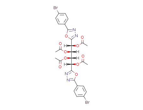 1,2,3,4-tetra-O-acetyl-1,4-bis<5-(p-bromophenyl)-1,3,4-oxadiazol-2-yl>-galacto-tetritol