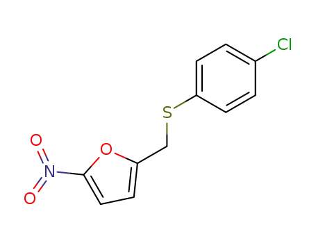 Molecular Structure of 61266-74-8 (Furan, 2-[[(4-chlorophenyl)thio]methyl]-5-nitro-)