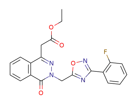 {3-[3-(2-Fluoro-phenyl)-[1,2,4]oxadiazol-5-ylmethyl]-4-oxo-3,4-dihydro-phthalazin-1-yl}-acetic acid ethyl ester