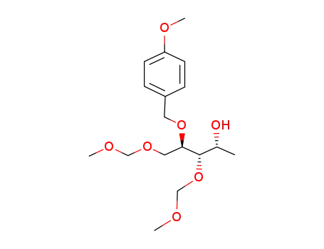 Molecular Structure of 107297-50-7 ((2R,3S,4R)-4-(4-Methoxy-benzyloxy)-3,5-bis-methoxymethoxy-pentan-2-ol)
