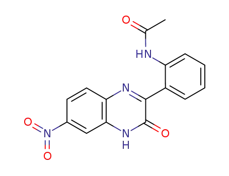 Molecular Structure of 93065-51-1 (N-[2-(6-Nitro-3-oxo-3,4-dihydro-quinoxalin-2-yl)-phenyl]-acetamide)