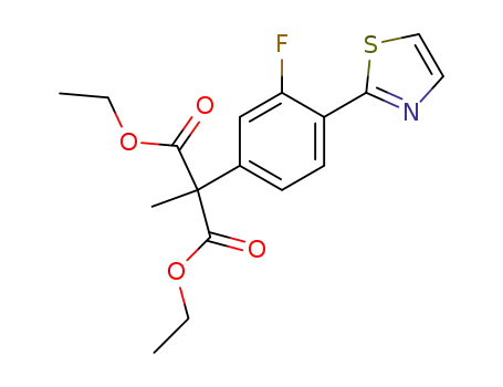 Propanedioic acid, [3-fluoro-4-(2-thiazolyl)phenyl]methyl-, diethyl ester