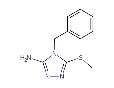 Molecular Structure of 88722-36-5 (4H-1,2,4-Triazol-3-amine, 5-(methylthio)-4-(phenylmethyl)-)