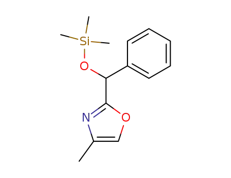 Molecular Structure of 90892-94-7 (Oxazole, 4-methyl-2-[phenyl[(trimethylsilyl)oxy]methyl]-)