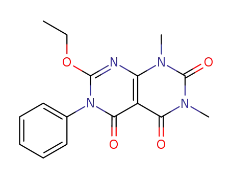 Molecular Structure of 120240-20-2 (Pyrimido[4,5-d]pyrimidine-2,4,5(1H,3H,6H)-trione,
7-ethoxy-1,3-dimethyl-6-phenyl-)