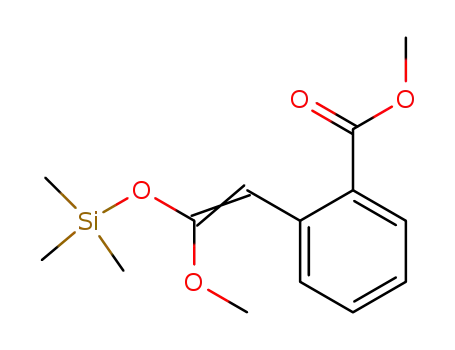 Molecular Structure of 104079-45-0 (Benzoic acid, 2-[2-methoxy-2-[(trimethylsilyl)oxy]ethenyl]-, methyl ester)