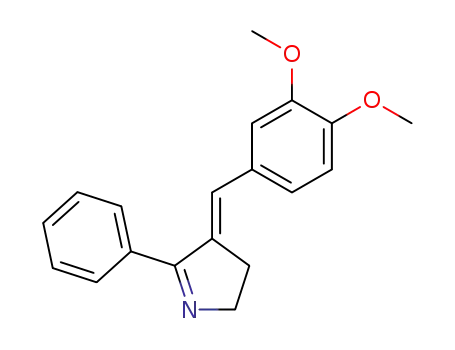 Molecular Structure of 79491-35-3 (4-(3,4-dimethoxybenzylidene)-5-phenyl-3,4-dihydro-2H-pyrrole)