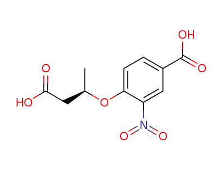 Molecular Structure of 145220-46-8 (3(R)-(4-Carboxy-2-nitrophenoxy)butyric acid)