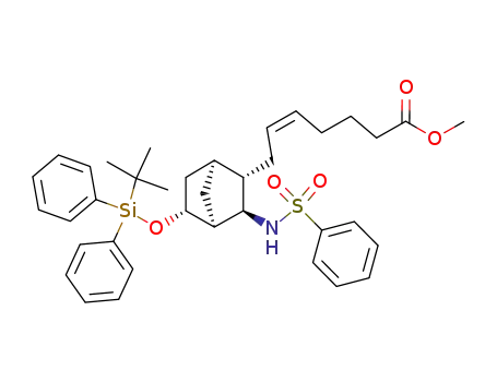Molecular Structure of 146344-96-9 ((Z)-7-[(1S,2S,3R,4S,5R)-3-Benzenesulfonylamino-5-(tert-butyl-diphenyl-silanyloxy)-bicyclo[2.2.1]hept-2-yl]-hept-5-enoic acid methyl ester)