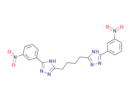 Molecular Structure of 141082-69-1 (1H-1,2,4-Triazole, 3,3'-(1,4-butanediyl)bis[5-(3-nitrophenyl)-)