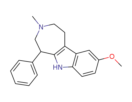 Molecular Structure of 75671-14-6 (9-methoxy-3-methyl-5-phenyl-1,2,3,4,5,6-hexahydroazepino<4,5-b>indole)