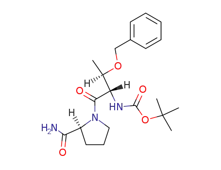 Molecular Structure of 61884-24-0 (L-Prolinamide,
N-[(1,1-dimethylethoxy)carbonyl]-O-(phenylmethyl)-L-threonyl-)