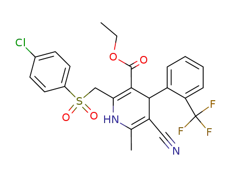 2-(4-Chloro-benzenesulfonylmethyl)-5-cyano-6-methyl-4-(2-trifluoromethyl-phenyl)-1,4-dihydro-pyridine-3-carboxylic acid ethyl ester