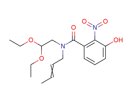 Molecular Structure of 94295-89-3 (N-(but-2-en-1-yl)-N-(2,2-diethoxyethyl)-3-hydroxy-2-nitrobenzamide)