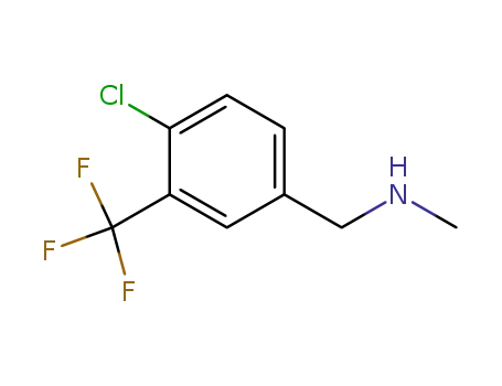 Molecular Structure of 90390-42-4 (1-[4-chloro-3-(trifluoromethyl)phenyl]-N-methylmethanamine)