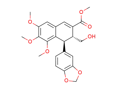 (3R,4S)-4-Benzo[1,3]dioxol-5-yl-3-hydroxymethyl-5,6,7-trimethoxy-3,4-dihydro-naphthalene-2-carboxylic acid methyl ester