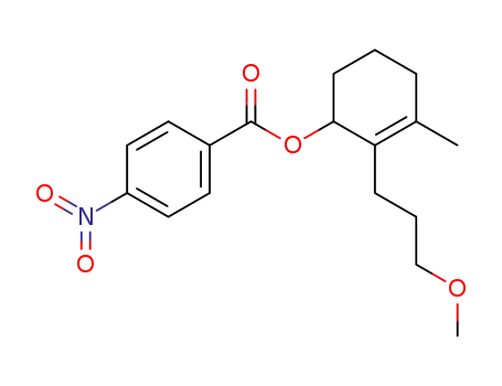 Molecular Structure of 110526-13-1 (2-Cyclohexen-1-ol, 2-(3-methoxypropyl)-3-methyl-, 4-nitrobenzoate)