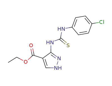 1H-Pyrazole-4-carboxylic acid,
3-[[[(4-chlorophenyl)amino]thioxomethyl]amino]-, ethyl ester